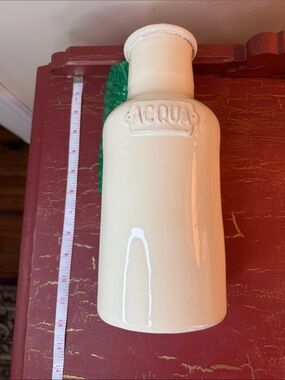 Vietri Cream Glazed 'ACQUA' Ceramic Bottle Vase